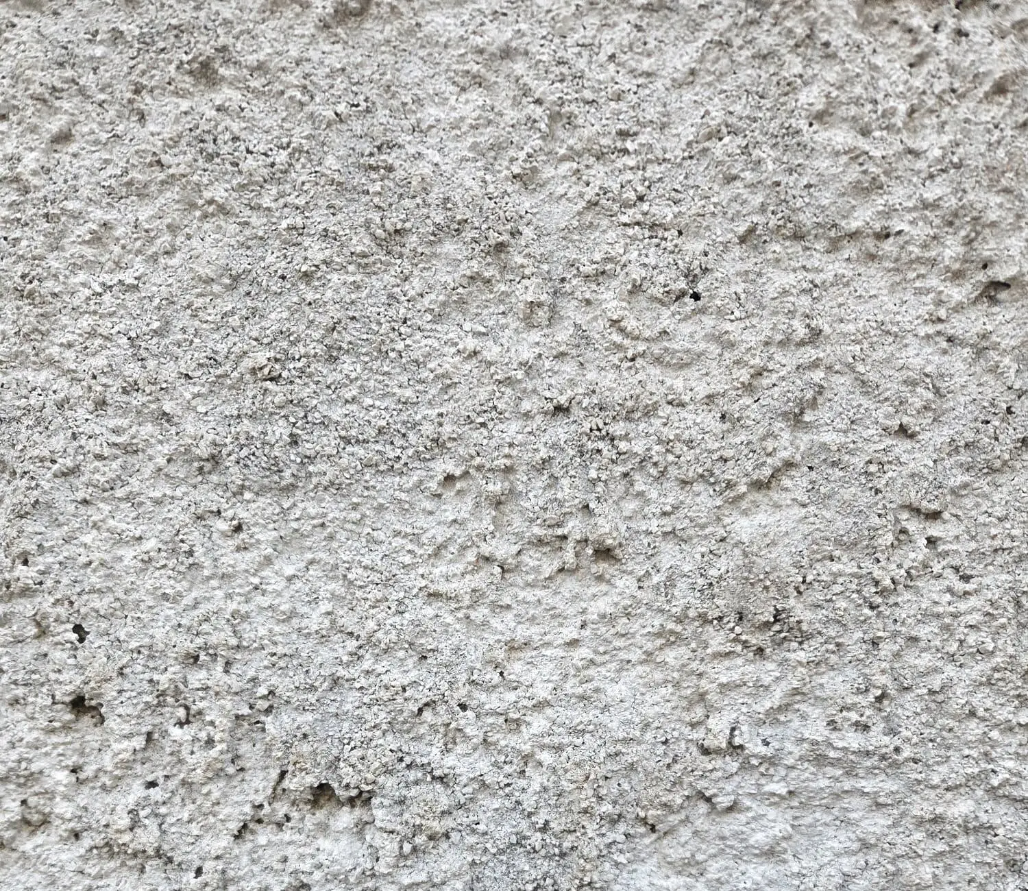 Un muro intonacato, bianco, ruvido. Nient'altro.